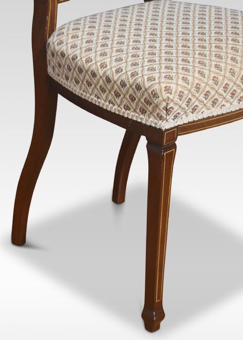 PAIR OF MAHOGANY INLAID BEDROOM CHAIRS - ADDITIONAL PHOTO 1