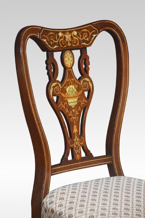 PAIR OF MAHOGANY INLAID BEDROOM CHAIRS - ADDITIONAL PHOTO 2