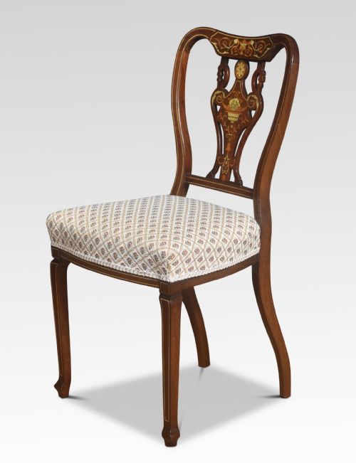 PAIR OF MAHOGANY INLAID BEDROOM CHAIRS - ADDITIONAL PHOTO 3