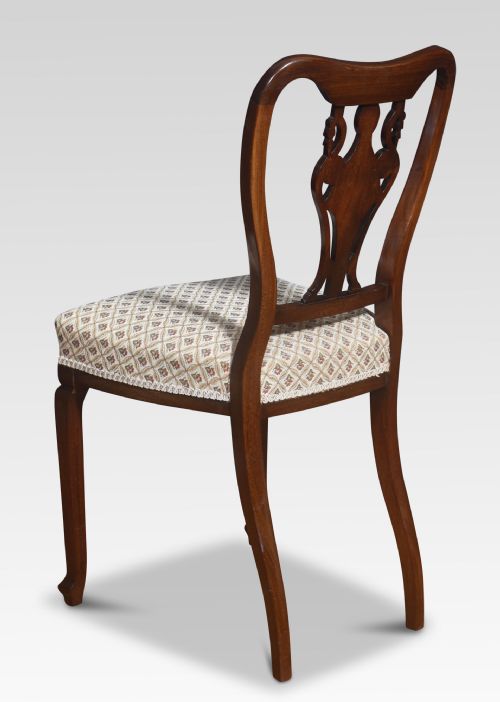 PAIR OF MAHOGANY INLAID BEDROOM CHAIRS - ADDITIONAL PHOTO 4