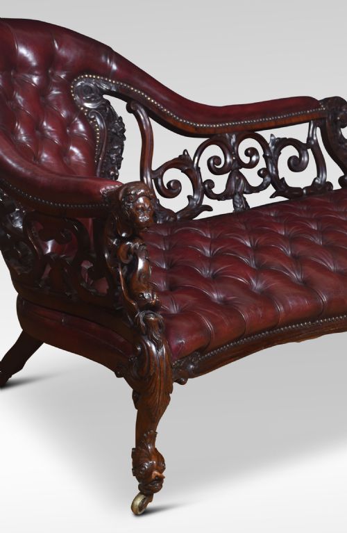 ROSEWOOD ROCOCO REVIVAL CHAISE LONGUE - ADDITIONAL PHOTO 1