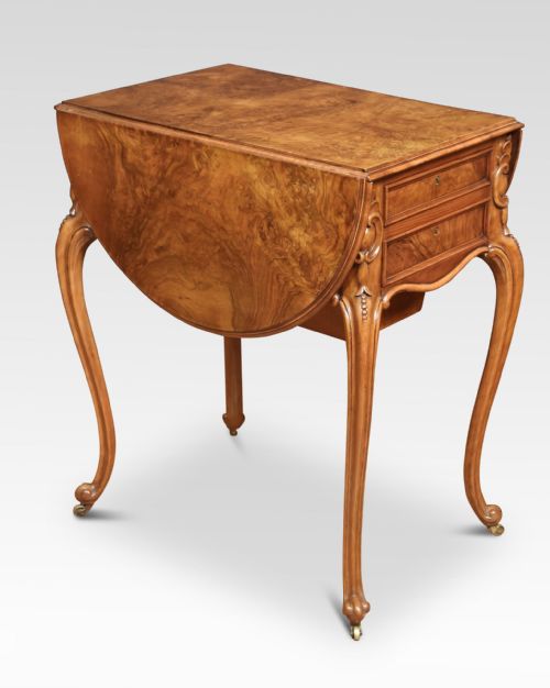 FIGURED WALNUT WORK TABLE - ADDITIONAL PHOTO 1