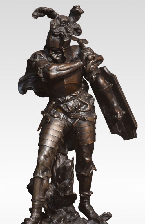 PAIR OF SPELTER FIGURES OF WARRIORS - ADDITIONAL PHOTO 4