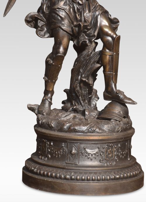PAIR OF SPELTER FIGURES OF WARRIORS - ADDITIONAL PHOTO 5