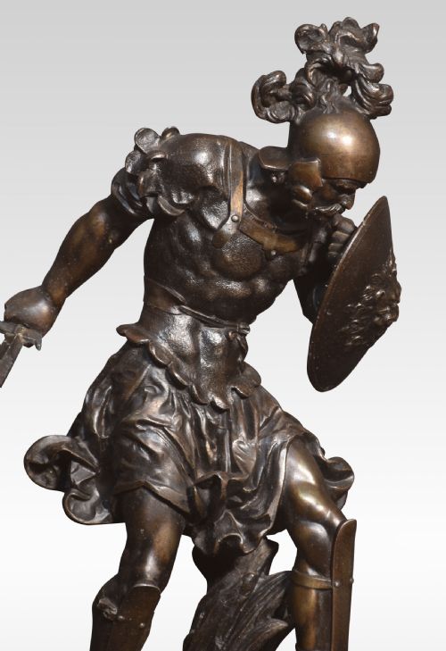 PAIR OF SPELTER FIGURES OF WARRIORS - ADDITIONAL PHOTO 6