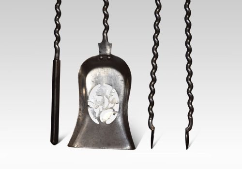 POLISHED STEEL TRIPLE COMPANION FIRE TOOL SET - ADDITIONAL PHOTO 2