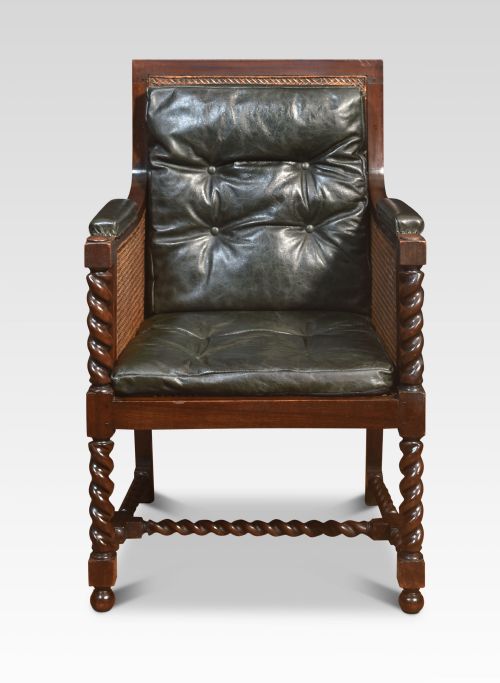 PAIR OF OAK BERGERE LIBRARY CHAIRS - ADDITIONAL PHOTO 2