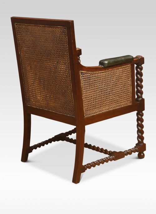 PAIR OF OAK BERGERE LIBRARY CHAIRS - ADDITIONAL PHOTO 3