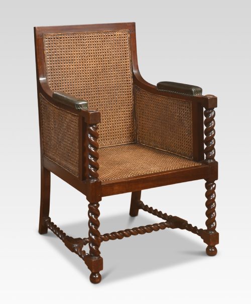 PAIR OF OAK BERGERE LIBRARY CHAIRS - ADDITIONAL PHOTO 4