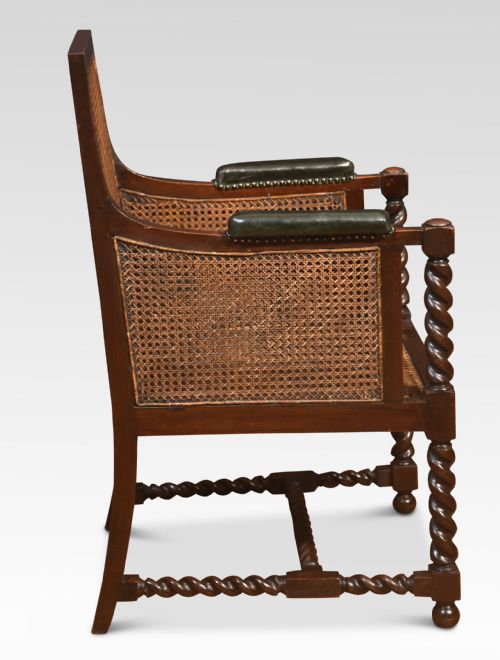 PAIR OF OAK BERGERE LIBRARY CHAIRS - ADDITIONAL PHOTO 5