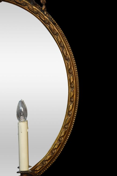 PAIR OF GILT GIRANDOLE WALL MIRRORS - ADDITIONAL PHOTO 2