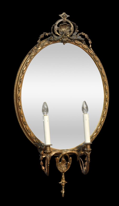 PAIR OF GILT GIRANDOLE WALL MIRRORS - ADDITIONAL PHOTO 3