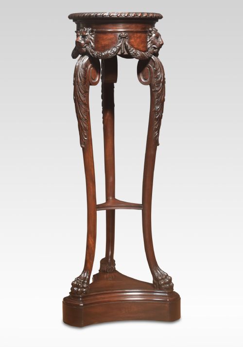 carved mahogany pedestal - CATEGORY: ANTIQUE MISCELLANEOUS - DATED 1910