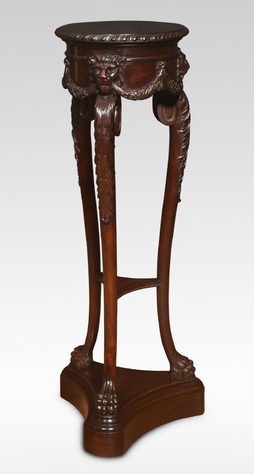 CARVED MAHOGANY PEDESTAL - ADDITIONAL PHOTO 5