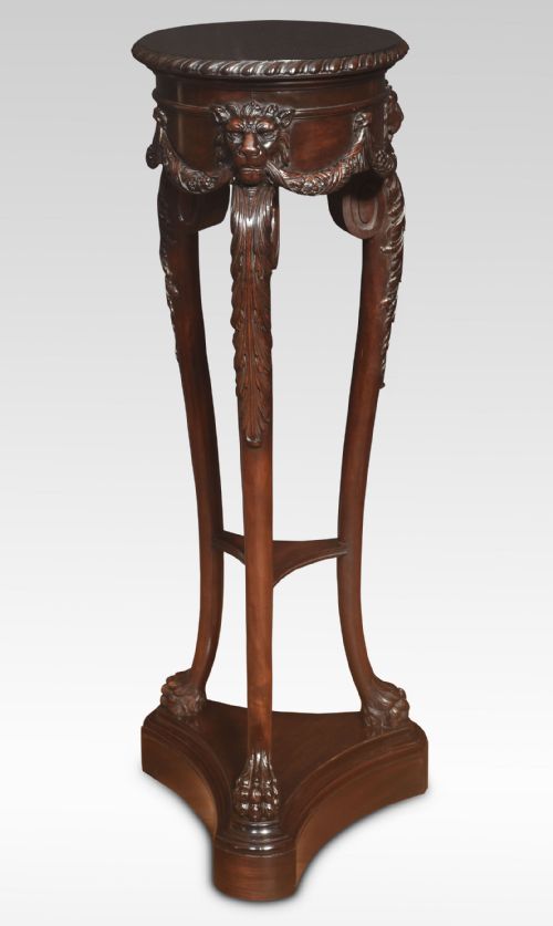 CARVED MAHOGANY PEDESTAL - ADDITIONAL PHOTO 6