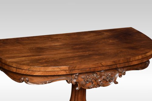 19TH CENTURY ROSEWOOD DEMI LUNE TEA TABLE - ADDITIONAL PHOTO 2