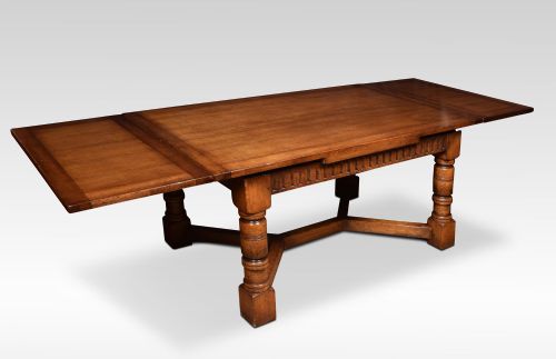 LARGE OAK DRAW LEAF REFECTORY TABLE - ADDITIONAL PHOTO 1