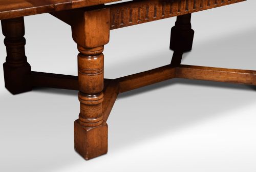 LARGE OAK DRAW LEAF REFECTORY TABLE - ADDITIONAL PHOTO 2
