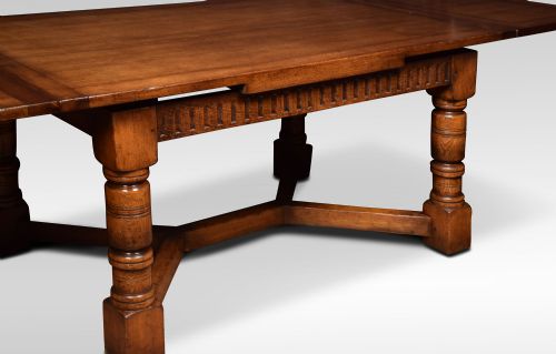 LARGE OAK DRAW LEAF REFECTORY TABLE - ADDITIONAL PHOTO 3