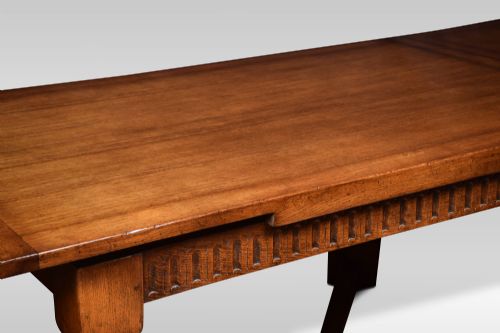 LARGE OAK DRAW LEAF REFECTORY TABLE - ADDITIONAL PHOTO 4