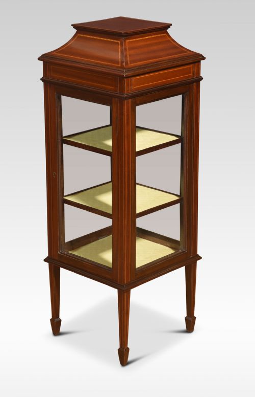 mahogany inlaid display cabinet - CATEGORY: ANTIQUE CABINETS - DATED 1910