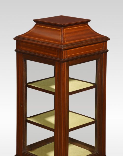 MAHOGANY INLAID DISPLAY CABINET - ADDITIONAL PHOTO 1
