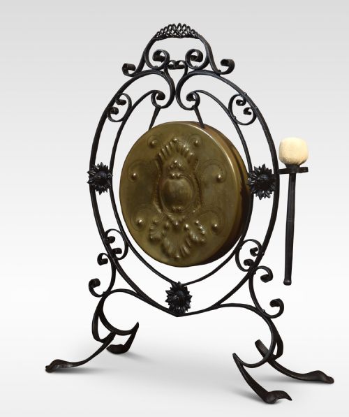 ART NOUVEAU CAST IRON DINNER GONG - ADDITIONAL PHOTO 3