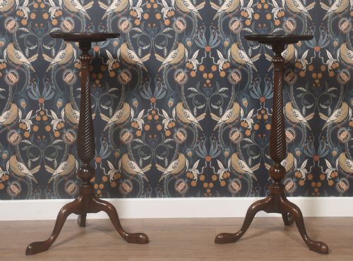 pair of tall mahogany lamp tables - CATEGORY: ANTIQUE FURNITURE - DATED 1910