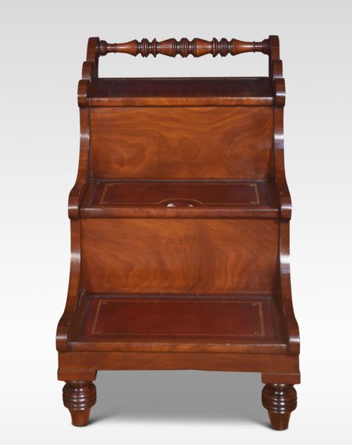 19TH CENTURY MAHOGANY LIBRARY STEPS - ADDITIONAL PHOTO 1