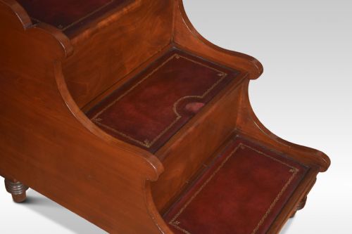 19TH CENTURY MAHOGANY LIBRARY STEPS - ADDITIONAL PHOTO 4