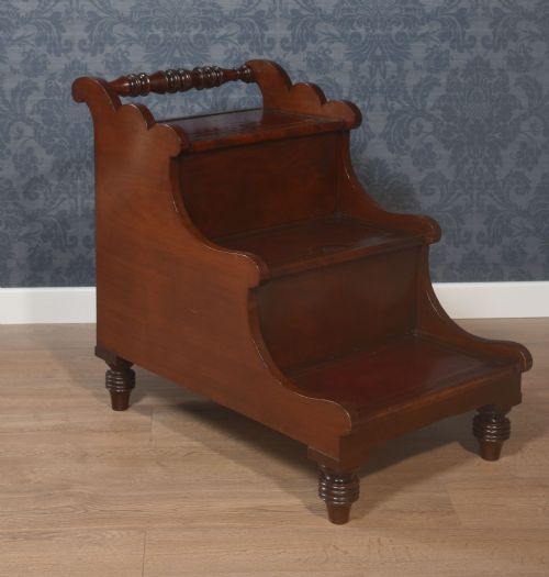 19TH CENTURY MAHOGANY LIBRARY STEPS - ADDITIONAL PHOTO 8