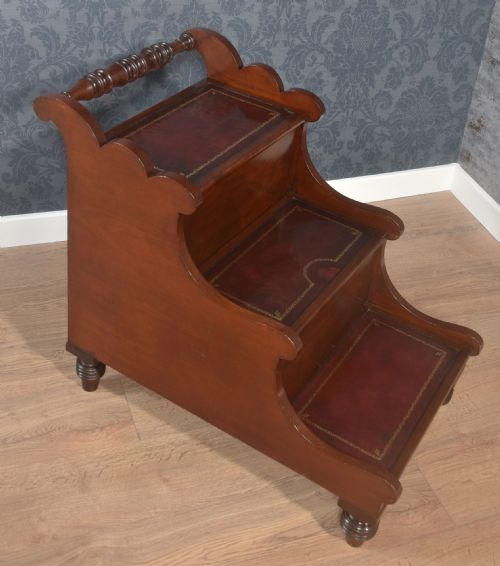 19TH CENTURY MAHOGANY LIBRARY STEPS - ADDITIONAL PHOTO 9