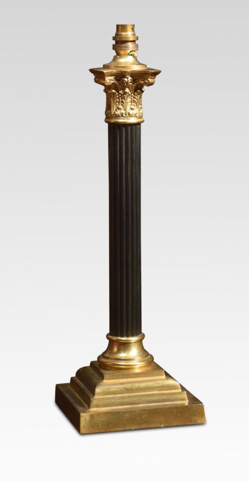 BRASS CORINTHIAN COLUMN TABLE LAMP - ADDITIONAL PHOTO 1