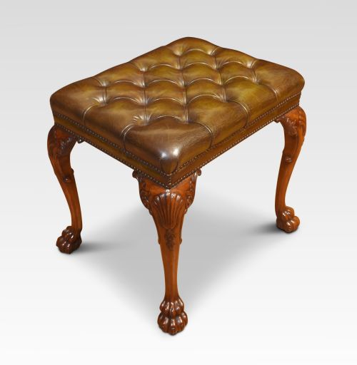 LEATHER UPHOLSTERED STOOL - ADDITIONAL PHOTO 1