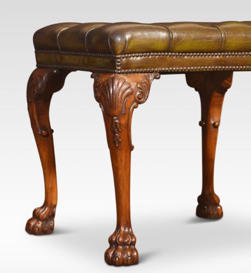 LEATHER UPHOLSTERED STOOL - ADDITIONAL PHOTO 5