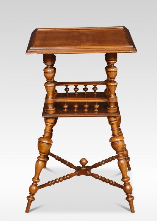 WALNUT TWO TIER OCCASIONAL TABLE - ADDITIONAL PHOTO 3