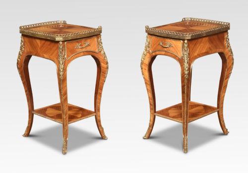 PAIR OF WALNUT AND BRASS NIGHT STANDS - ADDITIONAL PHOTO 1