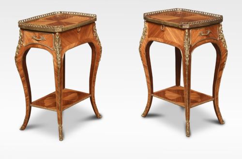 PAIR OF WALNUT AND BRASS NIGHT STANDS - ADDITIONAL PHOTO 3