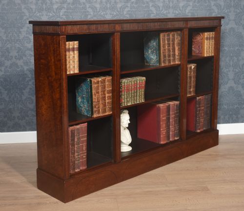 FIGURED MAHOGANY OPEN BOOKCASE - ADDITIONAL PHOTO 4