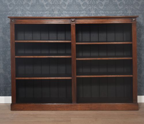 walnut open bookcase - CATEGORY: ANTIQUE BOOKCASES - DATED 1900