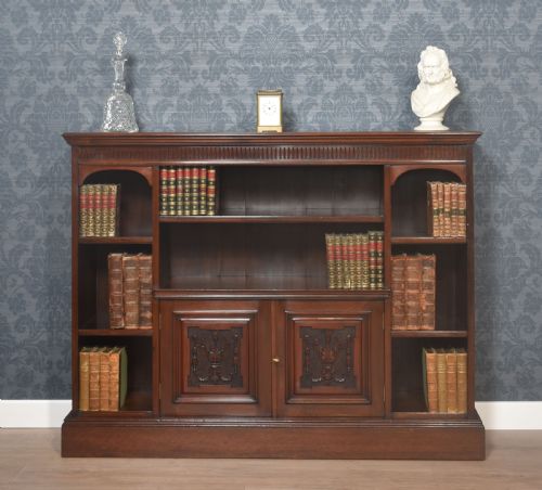 CARVED WALNUT OPEN BOOKCASE - ADDITIONAL PHOTO 3