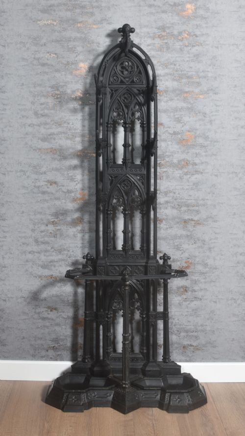 gothic revival cast iron hall stand - CATEGORY: ANTIQUE FURNITURE - DATED 19TH CENTURY