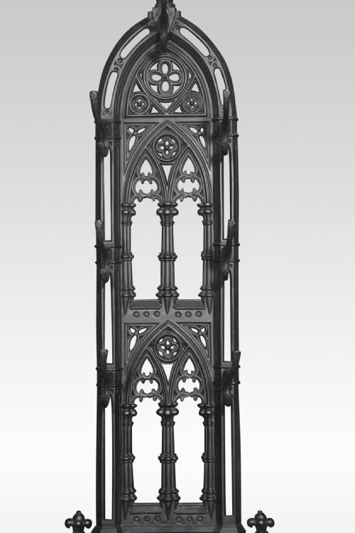 GOTHIC REVIVAL CAST IRON HALL STAND - ADDITIONAL PHOTO 2