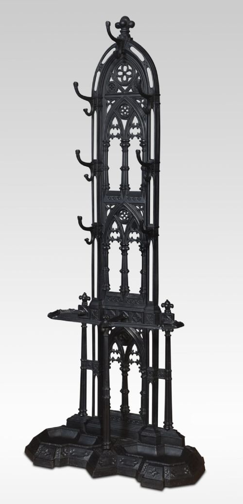 GOTHIC REVIVAL CAST IRON HALL STAND - ADDITIONAL PHOTO 5