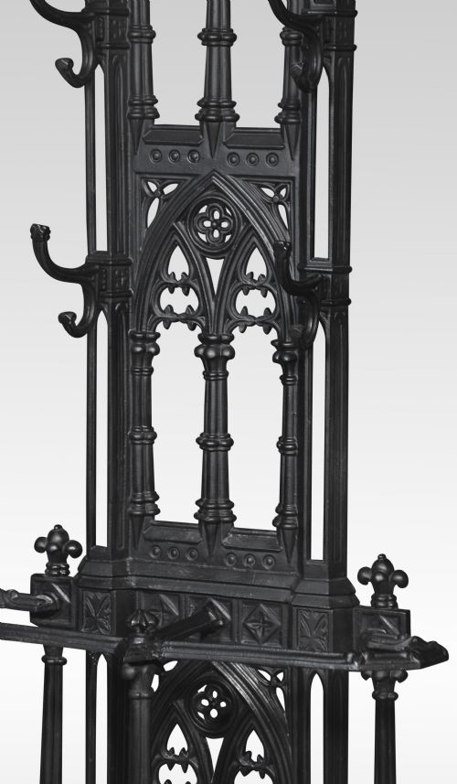 GOTHIC REVIVAL CAST IRON HALL STAND - ADDITIONAL PHOTO 6