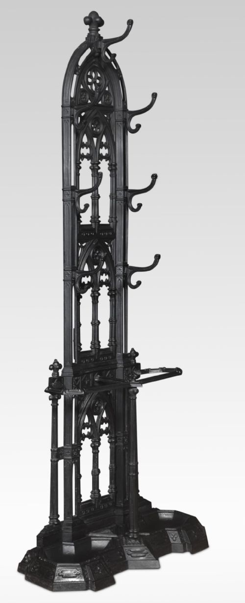 GOTHIC REVIVAL CAST IRON HALL STAND - ADDITIONAL PHOTO 7