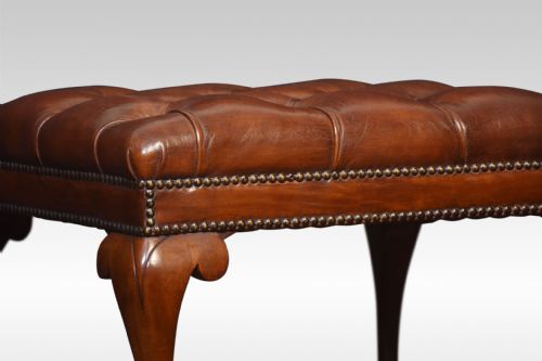 PAIR OF LEATHER UPHOLSTERED STOOLS - ADDITIONAL PHOTO 4