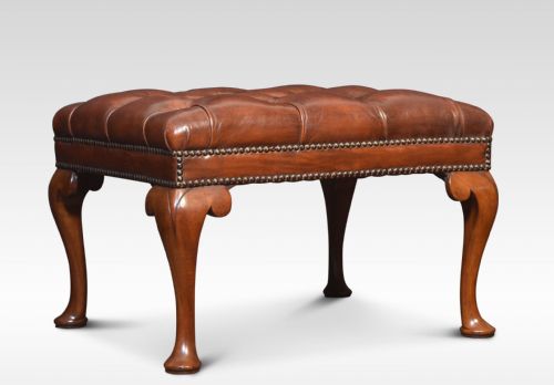 PAIR OF LEATHER UPHOLSTERED STOOLS - ADDITIONAL PHOTO 6