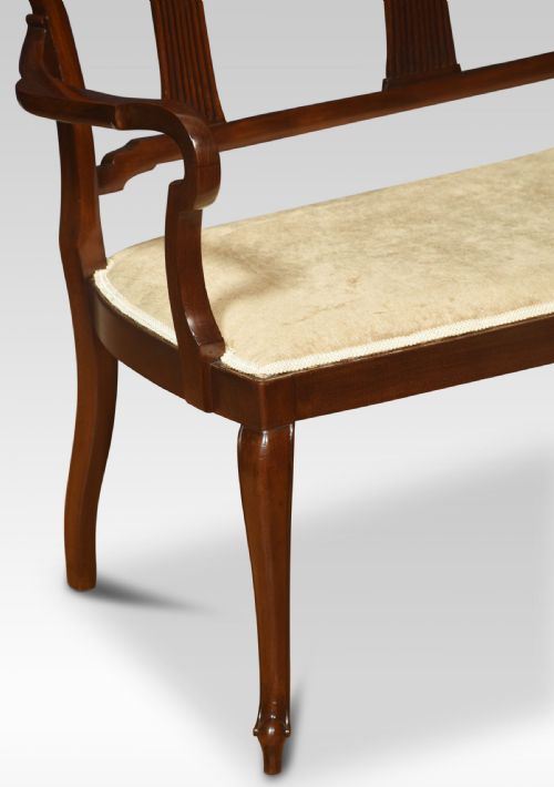 CARVED MAHOGANY FRAMED SETTEE - ADDITIONAL PHOTO 1