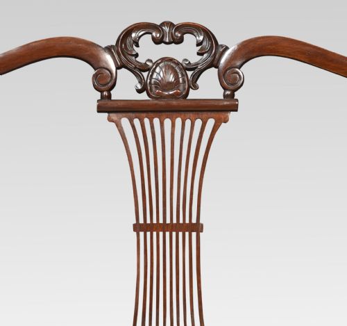 CARVED MAHOGANY FRAMED SETTEE - ADDITIONAL PHOTO 3